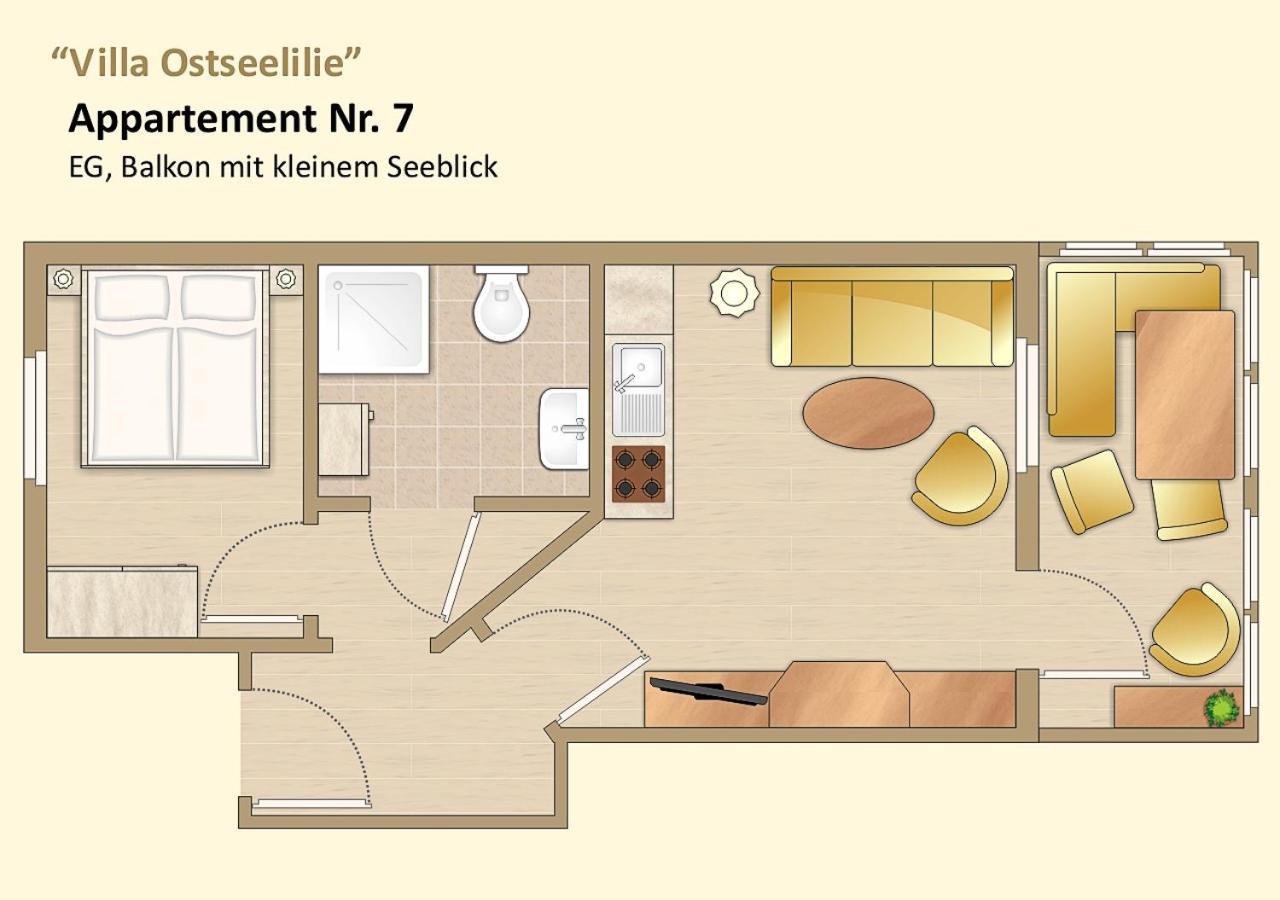 זאסניץ Villa Ostseelilie - Appartements Mit Balkon Und Meerblick חדר תמונה